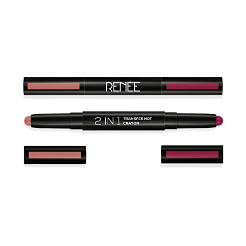 Image of RENEE 2 In 1 Transfer Not Crayon LC 05, 4gm| Long Lasting & Smudge Proof Formula| Matte Lip Color with 1 Light & Dark Shades| Enriched with Shea Butter