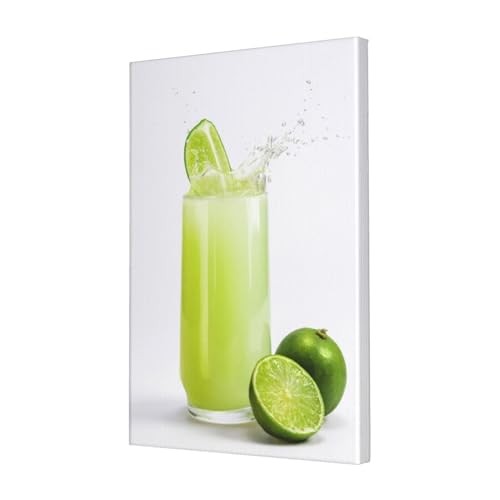 Toile murale jus de citron vert QQLADY moderne pour décoration salon et bureau