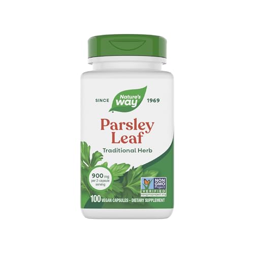 Natures Way Premium Herbal Parsley Leaf Provides Chlorophyll 100 Vegan Capsules