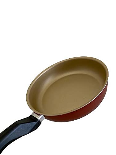 Kit Frigideira AntiAderente Cereja com Dourado Belíssima com Tampa