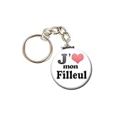 Porte Clés Chaînette 3,8 centimètres J'aime mon Filleul Idée Cadeau Accessoire Marraine Parrain Baptême
