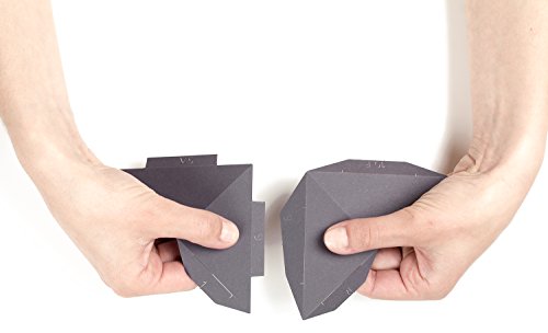 PaperShape Elefant 3D-Papier-Tier-Safari ausgeschnitten, vorgefalzt und ohne kleben - Tierkopf Wand-Deko aus FSC-Papier… – Bild 6