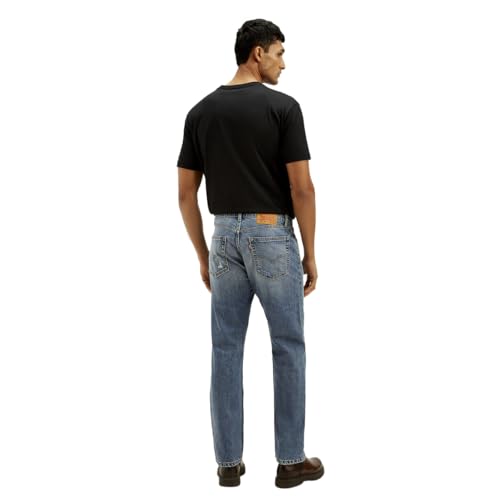 Image of Levi's Men's 555 Relaxed Straight Fit Blue Jeans