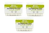 180 pcs CS Beauty Safety Cotton Buds Paper Stem with Large Tips for Baby - Children - Kids - (3 Tubs of 60 Buds) 100% Cotton