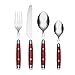 Cambridge Silversmiths Jubilee Red 16-Piece Flatware Silverware Set, Service for 4, Includes Forks/Spoons/Knives