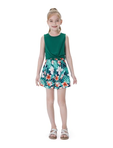 PatPat - PATPAT Ensemble Fille Été 2 Pièces T-Shirt Manches Courtes & Short Sportif | Tenue Plage Vacances, Anniversaire Cadeau, École ou Loisirs Vêtements Confortables pour Enfants 3-60 Ans (Léger, Respirant)
