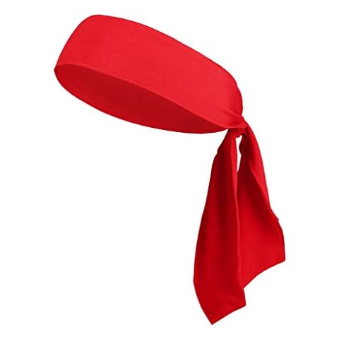 Unisex Stretchy Sports Headband Bandana Men Women Exercise Fitness Head Bands Sweat Hair Band Yoga Pilates Head Strap Running Cycling Non Slip Sports Headwear Soft Quick Dry Head Wrap (Red) Cover