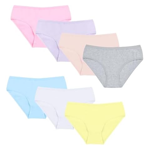 POWER FLOWER Girls Multipack Essential Cotton Briefs Comfortable Knickers Underpants Size 2-12 Years Underwear Cover