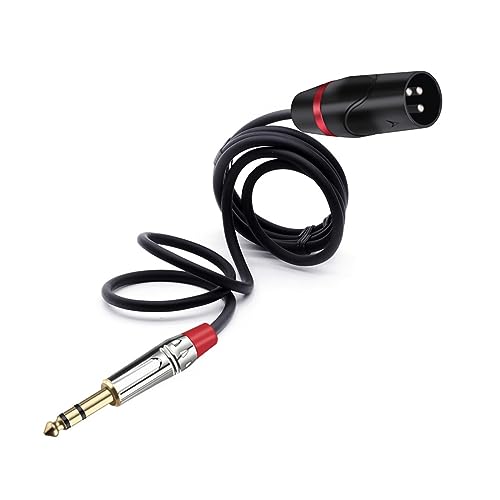 Câble Jack 6.35mm mâle vers XLR mâle de 0.5m rouge pour interconnexion audio symétrique