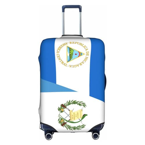 Travel Luggage Cover Half Nicaragua Half Guatemala Flag Fashion Washable Baggage Suitcase Protector Fit For Luggage Small