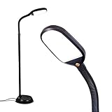 Brightech Litespan - Bright LED Floor Reading Lamp for Over Chair Crafts and Reading, Esthetician Light for Lash Extensions, Gooseneck Adjustable Standing Lamp for Living Room, Bedroom, Office - Black