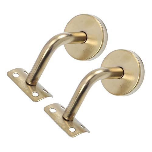 Soporte para barandilla de escalera de acero inoxidable de pared dorado titanio 2 unidades