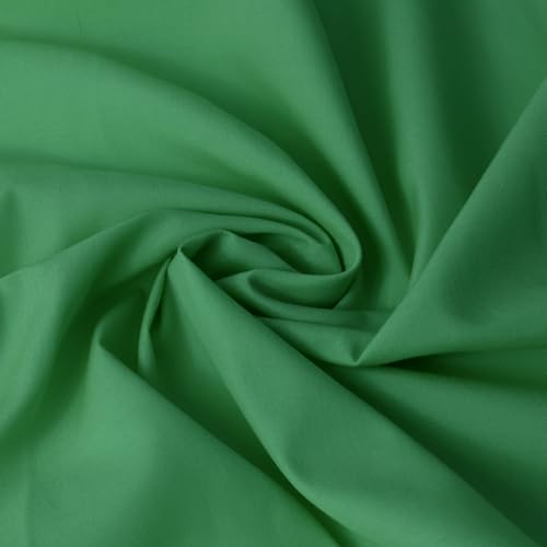 JOSNAAN Cotton Polyester Fabric by The Yard 57 Wide Broadcloth Soft Lightweight & Breathable Material for Lining Sewing DIY(Green 1 Yard)