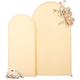 Champagne Arch Covers 2 Set 7.2 and 6ft Champagne Arch Backdrop Cover Spandex Fitted Wedding Arch Stand Covers for Birthday Party Baby Shower Bridal Shower Wedding Banquet Photo Balloon Arch Backdrop