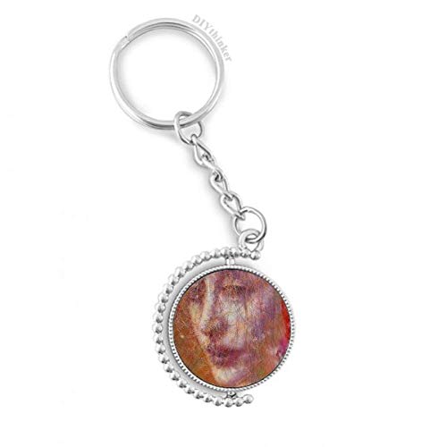 Porte-clés rotatif motif peinture à l'huile à offrir pour personnaliser un trousseau de clés