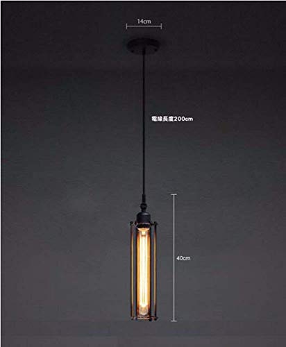 Luminaire suspendu industriel noir 40cm grand abat-jour rétro pour illuminer une entrée