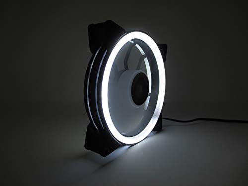 Bgears B-Dualring 120 White Fan With 30 White Leds Front And Back Lighting Effect At Extreme Airflow Of 101 Cfm #TOP5