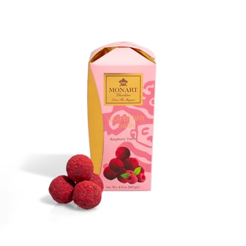 Monart Chocolatier Raspberry Truffle Chocolate – Smooth Truffle Centre with Raspberry Flavour – Premium Gourmet Chocolate Bar – 140g (Pack of 1)