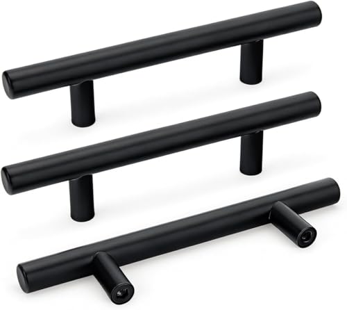 Goldenwarm 20 Pack 3 inch Black Cabinet Handles Matte Black Cabinet Pulls