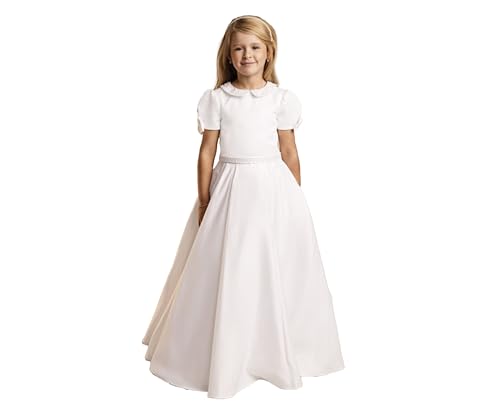 Vestido de comunión blanco con mangas abullonadas para una ceremonia inolvidable