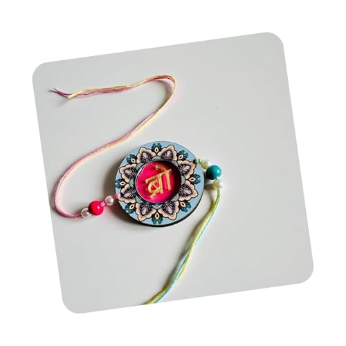Image of eCraftIndia Brown Bro Word Bracelet Rakhi with Roli Chawal Pack | Raksha Bandhan Rakhi for Brother Bhaiya Bhai