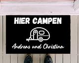 Hermsheide Fußmatte Camping Wohnwagen personalisiert Hier campen Hier campt personalisierbar mit Wunschname