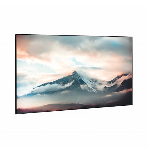 Pantalla de proyector de 72 pulgadas, marco fijo 4K Ultra HD antirreflejos 16:9, proyección frontal de montaje en pared para proyector estándar