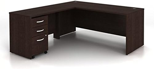 Bush Business Furniture Series C - Escritorio para computadora en forma de L de 3 piezas en color cereza moca