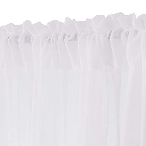 MIULEE 2 Panels Sheer Window Curtains Elegant Window Voile Panels/Drapes/Treatment for Bedroom Living Room 55" Wx102 L Rod Pocket White - Image 4