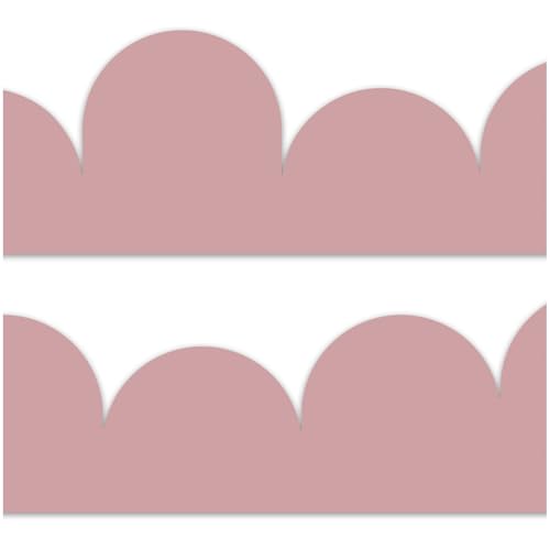 Yabaduu Bordüre 15x200cm für Kinderzimmer Babyzimmer Deko im Skandi Look Scandi Aufkleber Wandbordüre Wandtattoo für Kinder Mädchen Junge Y034 (Altrosa)