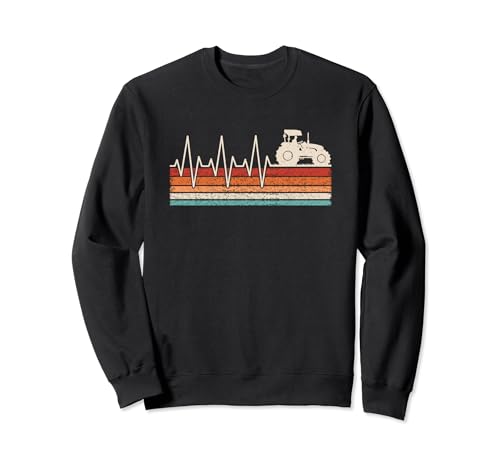 Tractor Heartbeat Retro Farmer Sudadera