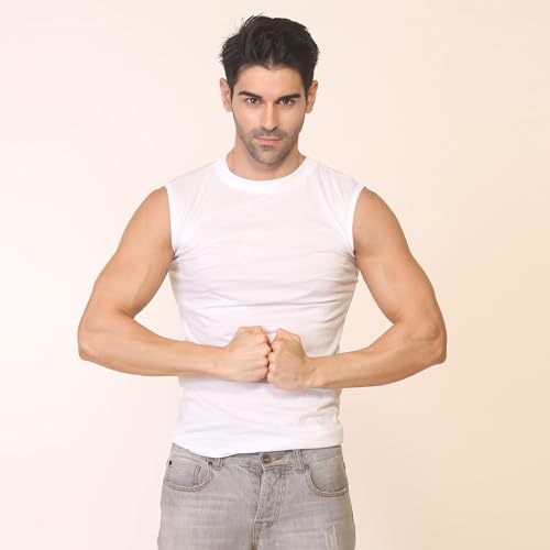Image of SHIBA Men's Broad-Shoulder Cotton Sleeveless Vest Cotton Innerwear | Sizes 85-100 cm