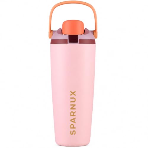 Image of FreeSip Gym Water Bottle 30oz with Built-in Straw & Chug Spout, Leak Proof Lock Lid, Carry Handle Travel Bottle for Fitness Workout Training Sports and Car Cup Holder(900 ML)