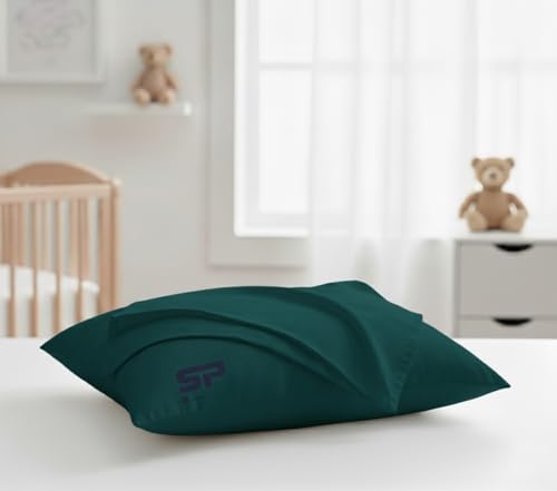 Image of Toddler Travel Pillow case Set of 2 PC Pillow Cover 100% Egyptian Cotton Decorative Pillow case 500 Thread Count Baby Pillow case with Zipper Closure Toddler Pillow case 12x16 inch, Teal