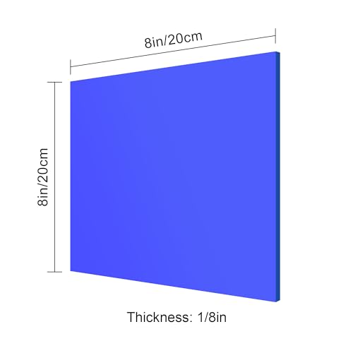 Image of 8x8 Inches Deep Blue Mirror Acrylic Sheet - 2 Pcs Reflective Acrylic Panel for DIY Crafts, Home Decor & More (20x20 cm)