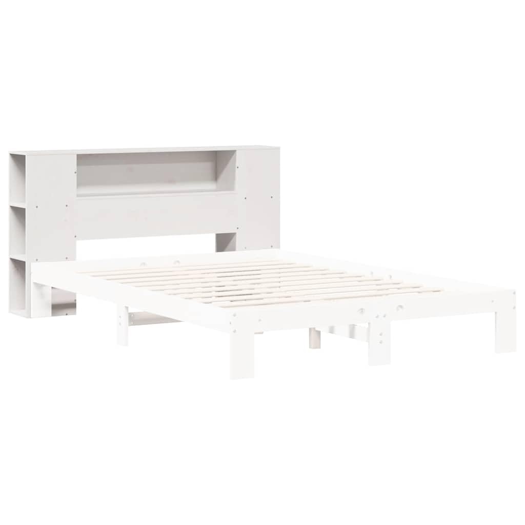 vidaXL Kopfteil, Bettkopfteil mit Stauraum, Freistehend Betthaupt für Holzbett Doppelbett, Holzkopfteil Bettzubehör Schlafzimmer, Weiß 140cm Massivholz Kiefer
