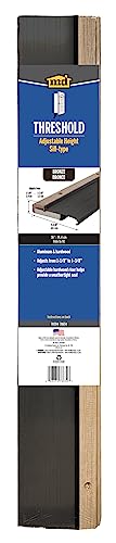 Image of M-D Building Products 78634 5-5 /8 in. x 1-1 /8 in. x 36 in. Bronze Adjustable Aluminum & Hardwood Threshold Kit - Versatile Solution for French and Exterior Doors