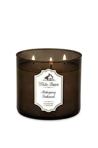 Bath & Body Works, White Barn 3-Wick Candle, Mahogany Teakwood