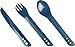 Lifeventure Camping, Travel & Outdoor Interlocking Cutlery Set Ellipse-Juego de Cubiertos entrelazados para acampadas, Viajes y Exteriores, Unisex, Azul Marino, Talla única