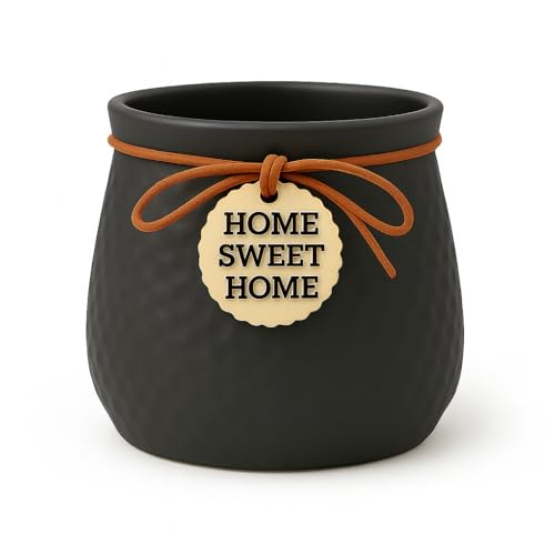 Image of Yo Green Ceramic Plant Pot for Indoor & Outdoor, Modern Planter for Home & Office Decor, Durable, Stylish Finish, Ideal for Tabletop, Shelf, Balcony, Great Gift Idea (Charcoal, 4 Inches)