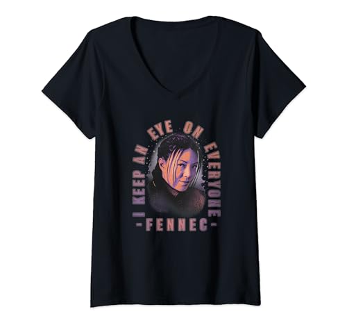 T-shirt Star Wars Fennec Shand coupe col V ajustée pour silhouette féminine