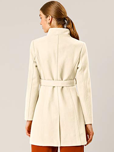 Image of Allegra K Women's Winter Elegant Stand Collar Overcoat Long Belted Pea Coat