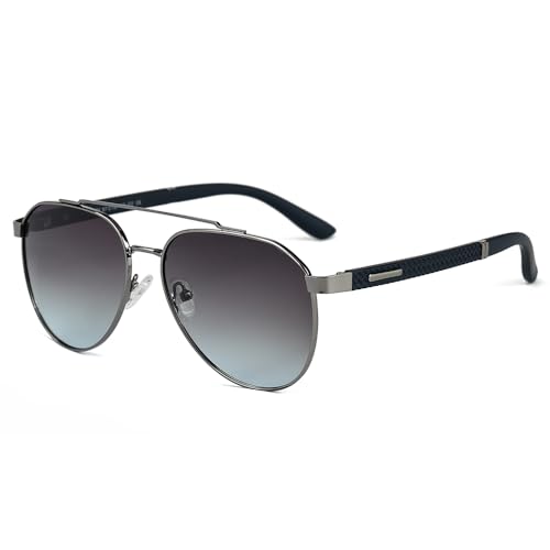 Image of THE MEN THING 2173 STEALTH PILOT - Aviator Style - HD Polarised Sunglasses for Men - UV400 Protection, Stainless Steel Frame