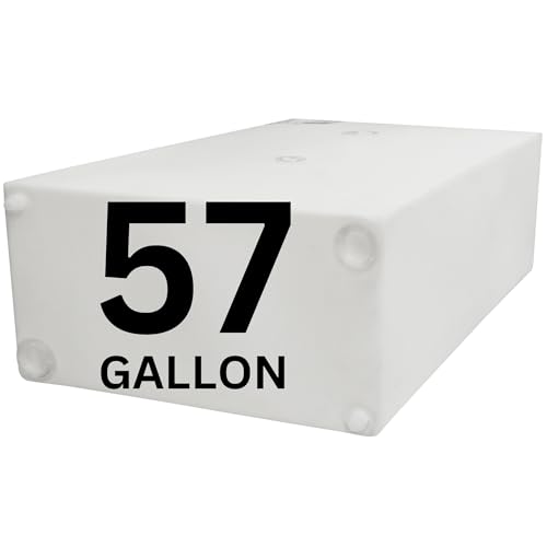 Ameri-Kart 57 Gallon RV Fresh Water Tank, Potable Water Storage Tank for Drinking, Cooking, Cleaning, Showering, for Campers, Trailers, Motorhomes, RVs, Cube Shape, 43' x 25' x 13' (WT-5553)