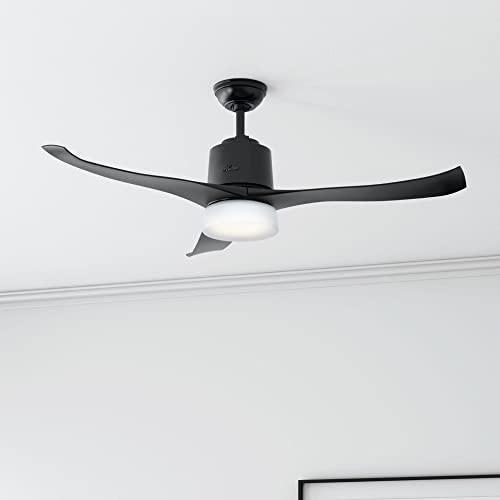 Hunter Symphony Indoor Wi-Fi Ceiling Fan with LED Light and Remote Control, 54\", Black