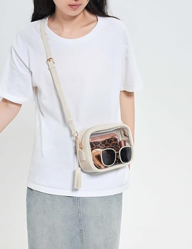 Image of Yarnic Clear Bag Stadium Approved, PVC Transparent Crossbody Purse Small Clear Crossbody Bag with Adjustable Shoulder Strap