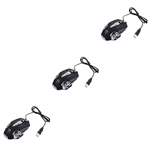 3pezzi Mouse Gaming Ergonomico Con Illuminazione Led Design Semplice Compatibile Laptop Esperienza Di Gioco Confortevole e Stabile Per Ufficio e Casa