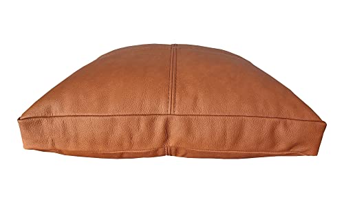 Italienische Lederkissen in brauner Farbe Echt Leder Kissen Dekokissen Echtleder Rückenkissen Rindsleder Sofa Couch Leder Zierkissen Lederkissen Modell P&Z4EL Leder Mondial 5329 (30 x 40 cm)