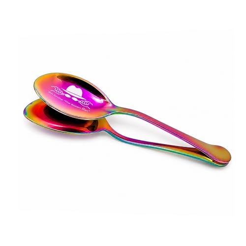 Musical Spoons Percussion Pro Instrument | 7.48 Professional Hand Crafted Stainless Steel Rhythm Spoons for Kids Adults Beginners | Authentic Sound Effects | US Made by Jim Cruise