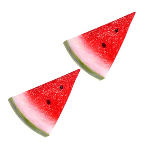 2pcs Simulated Watermelon Slices Fruit Key Fob Ornament Home Decor Desktop Keychain Models Fake Watermelon Slices Photography Props Photo Props PVC Artificial Red Key Chain